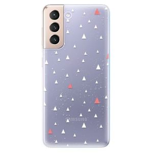 Odolné silikónové puzdro iSaprio - Abstract Triangles 02 - white - Samsung Galaxy S21 vyobraziť