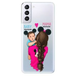 Odolné silikónové puzdro iSaprio - Mama Mouse Brunette and Boy - Samsung Galaxy S21+ vyobraziť