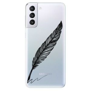 Odolné silikónové puzdro iSaprio - Writing By Feather - black - Samsung Galaxy S21+ vyobraziť