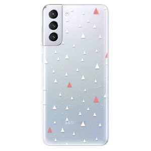 Odolné silikónové puzdro iSaprio - Abstract Triangles 02 - white - Samsung Galaxy S21+ vyobraziť