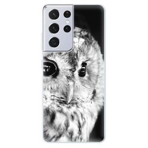 Odolné silikónové puzdro iSaprio - BW Owl - Samsung Galaxy S21 Ultra vyobraziť