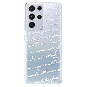 Odolné silikónové puzdro iSaprio - Handwriting 01 - white - Samsung Galaxy S21 Ultra vyobraziť