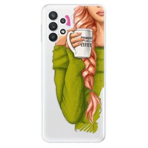 Odolné silikónové puzdro iSaprio - My Coffe and Redhead Girl - Samsung Galaxy A32 vyobraziť