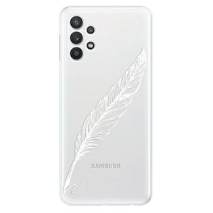 Odolné silikónové puzdro iSaprio - Writing By Feather - white - Samsung Galaxy A32 vyobraziť