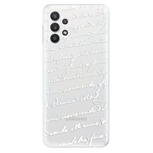 Odolné silikónové puzdro iSaprio - Handwriting 01 - white - Samsung Galaxy A32 vyobraziť