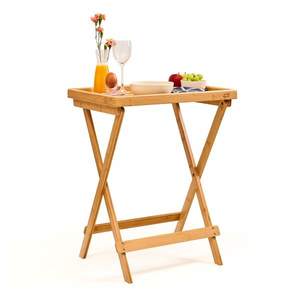 Blumfeldt Príručný raňajkový stolík, ľahký, 50 × 66 × 38 cm, udržateľný, bambus vyobraziť