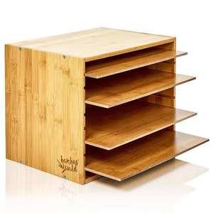 Blumfeldt Zásobník na dokumenty, organizér na dokumenty, 5 priečinkov, rozmery: 30, 5 × 24 × 22, 5 cm, bambus vyobraziť