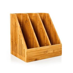 Blumfeldt Stolový organizér, 3 priečinky, rozmery: 26, 5 × 28 × 30 cm, formát A4, bambus vyobraziť