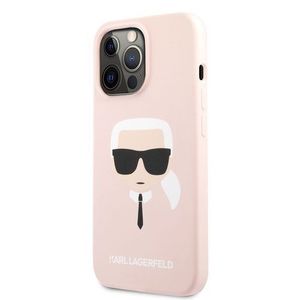 Puzdro Karl Lagerfeld KLHCP13XSLKHPI Liquid Silicone Karl Head iPhone 13 Pro Max - svetlo ružové vyobraziť