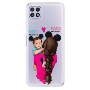Odolné silikónové puzdro iSaprio - Mama Mouse Brunette and Boy - Samsung Galaxy A22 5G vyobraziť