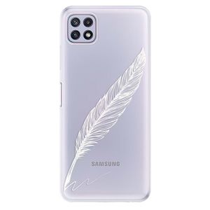 Odolné silikónové puzdro iSaprio - Writing By Feather - white - Samsung Galaxy A22 5G vyobraziť