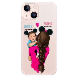 Odolné silikónové puzdro iSaprio - Mama Mouse Brunette and Boy - iPhone 13 mini vyobraziť