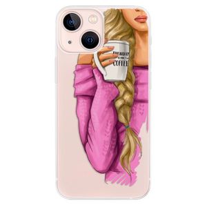 Odolné silikónové puzdro iSaprio - My Coffe and Blond Girl - iPhone 13 mini vyobraziť