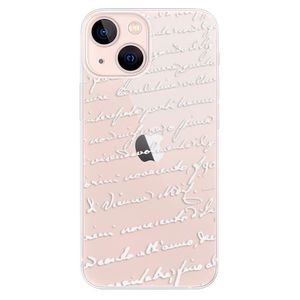 Odolné silikónové puzdro iSaprio - Handwriting 01 - white - iPhone 13 mini vyobraziť