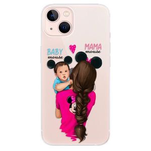 Odolné silikónové puzdro iSaprio - Mama Mouse Brunette and Boy - iPhone 13 vyobraziť