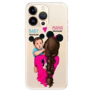 Odolné silikónové puzdro iSaprio - Mama Mouse Brunette and Boy - iPhone 13 Pro vyobraziť