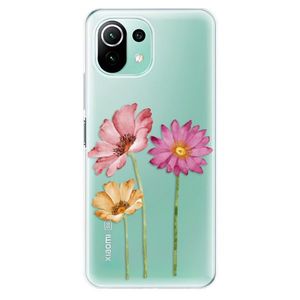 Odolné silikónové puzdro iSaprio - Three Flowers - Xiaomi Mi 11 Lite vyobraziť