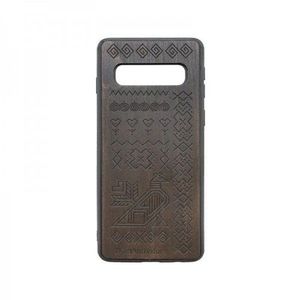 Samsung Galaxy S10 tmavo hnedé Totem drevené puzdro (V) vyobraziť