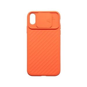 Iphone XR oranžové plastové puzdro, window vyobraziť