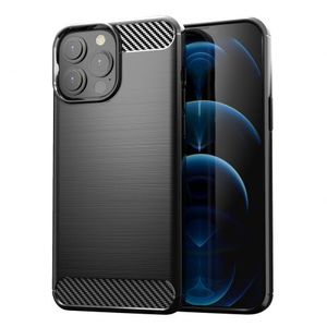 MG Carbon Case Flexible silikónový kryt na iPhone 13 Pro Max, čierny vyobraziť