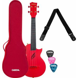 Cascha Carbon Fibre Set Koncertné ukulele Red vyobraziť