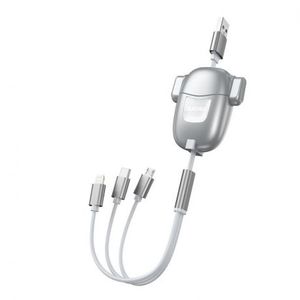 Dudao L8Pro 3in1 kábel USB - Micro USB / Lightning / USB-C 3A 25-110cm, sivý (L8Pro) vyobraziť