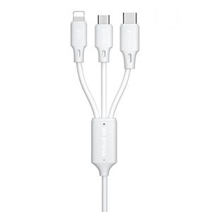 WK Design 3in1 kábel USB - Micro USB / Lightning / USB-C 2A 1.15m, biely (WDC-103th white) vyobraziť