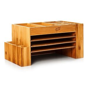 Blumfeldt Organizér písací stôl, s mnohými priehradkami, 3 priečinky, 40 × 20 × 23 cm, 100 % bambus vyobraziť