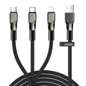 Joyroom 3in1 kábel USB - Lightning / Lightning / USB-C 3.5A 1.3m, čierny (S-1335K4) vyobraziť
