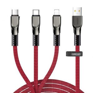 Joyroom 3in1 kábel USB - Lightning / Lightning / USB-C 3.5A 1.3m, červený (S-1335K4) vyobraziť