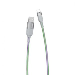 Dudao L9X Flowing Light kábel USB / USB-C 5A 1m, sivý (L9XT) vyobraziť