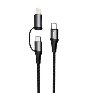 Dudao L20 kábel USB-C / USB-C PD 60W + Lightning 18W QC 3.0 1m, šedý (L20 gray) vyobraziť