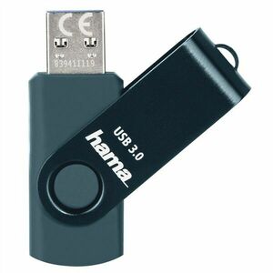 HAMA 182464 USB 3.0 FLASH DRIVE ROTATE, 64 GB, 70 MB/S, PETROLEJOVA MODRA vyobraziť