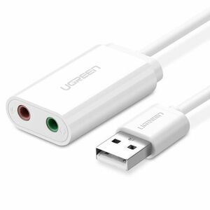 Ugreen US205 USB externá zvuková karta 15cm, biela (US205 30143) vyobraziť