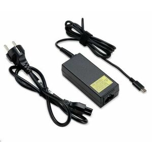 ACER 45W_USB Type C Adapter, Black - pre zariadenia s USB C, EU POWER CORD (RETAIL PACK) vyobraziť