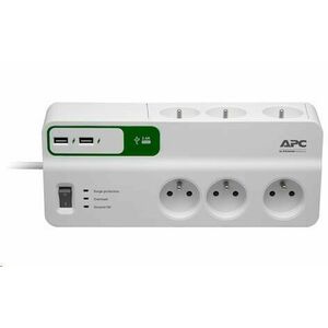 APC Essential SurgeArrest 6 outlets with 5V, 2.4A 2 port USB charger, 230V France, 2m vyobraziť