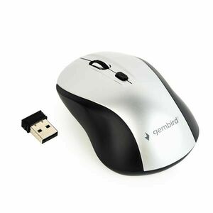 GEMBIRD myš MUSW-4B-02-BS, čierno-strieborná, bezdrôtová, USB nano receiver vyobraziť