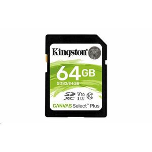 Kingston 64GB SecureDigital Canvas Select Plus (SDXC) 100R Class 10 UHS-I vyobraziť