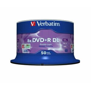 VERBATIM DVD+R(50-pack)/Double Layer/Spindle/ 8X 8.5GB Matt Silver vyobraziť