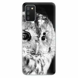 Odolné silikónové puzdro iSaprio - BW Owl - Samsung Galaxy A03s vyobraziť