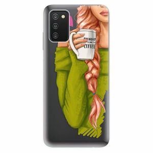 Odolné silikónové puzdro iSaprio - My Coffe and Redhead Girl - Samsung Galaxy A03s vyobraziť