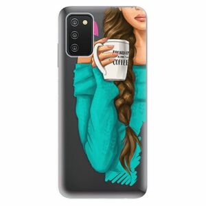 Odolné silikónové puzdro iSaprio - My Coffe and Brunette Girl - Samsung Galaxy A03s vyobraziť