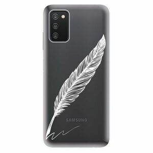 Odolné silikónové puzdro iSaprio - Writing By Feather - white - Samsung Galaxy A03s vyobraziť