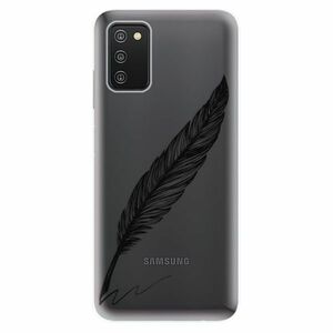 Odolné silikónové puzdro iSaprio - Writing By Feather - black - Samsung Galaxy A03s vyobraziť