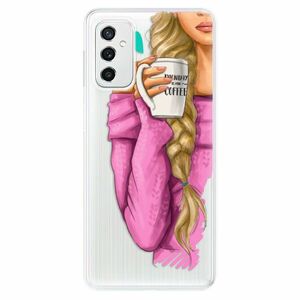 Odolné silikónové puzdro iSaprio - My Coffe and Blond Girl - Samsung Galaxy M52 5G vyobraziť