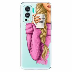 Odolné silikónové puzdro iSaprio - My Coffe and Blond Girl - OnePlus Nord 2 5G vyobraziť