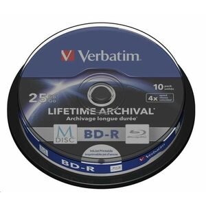 VERBATIM MDisc BD-R(10-pack)Spindle/4x/25GB vyobraziť