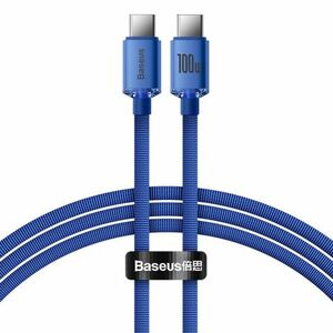 Baseus Crystal Shine kábel USB-C / USB-C 5A 100W 1.2m, modrý (CAJY000603) vyobraziť