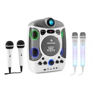 Auna Set: karaoke systém Kara Projectura, biely + dva mikrofóny Kara Dazzl, LED podsvietenie vyobraziť
