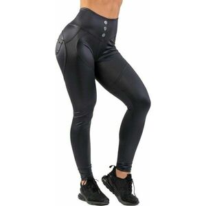 Nebbia High Waist Glossy Look Bubble Butt Pants Volcanic Black XS Fitness nohavice vyobraziť